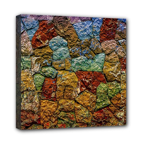 Texture Stone Structure Pattern Mini Canvas 8  X 8  (stretched) by Pakrebo