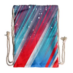 Abstract Red White Blue Feathery Drawstring Bag (large)