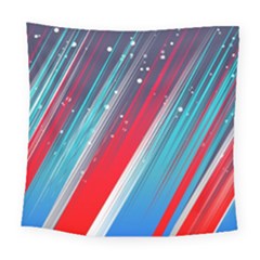 Abstract Red White Blue Feathery Square Tapestry (large) by Pakrebo