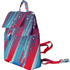 Abstract Red White Blue Feathery Buckle Everyday Backpack by Pakrebo