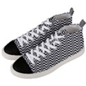 Insomnia - Black & White Stripes Men s Mid-Top Canvas Sneakers View2