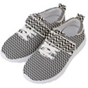 Insomnia - Black & White Stripes Kids  Velcro Strap Shoes View2