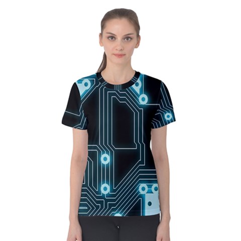 New Technology - Dark Women s Cotton Tee by WensdaiAmbrose