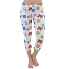 Crabs Pattern Capri Winter Leggings 