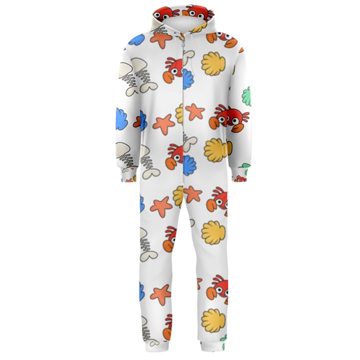 Crabs Pattern Hooded Jumpsuit (Men) 