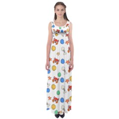 Crabs Pattern Empire Waist Maxi Dress