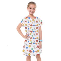 Crabs Pattern Kids  Drop Waist Dress