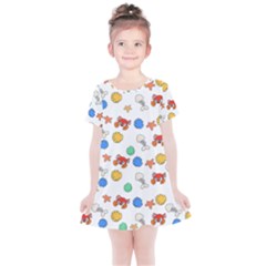 Crabs Pattern Kids  Simple Cotton Dress