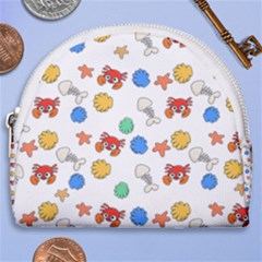 Crabs Pattern Horseshoe Style Canvas Pouch