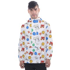 Crabs Pattern Men s Front Pocket Pullover Windbreaker