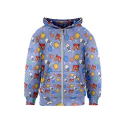 Crabs Pattern Kids  Zipper Hoodie by Valentinaart