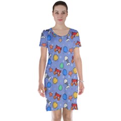 Crabs Pattern Short Sleeve Nightdress by Valentinaart