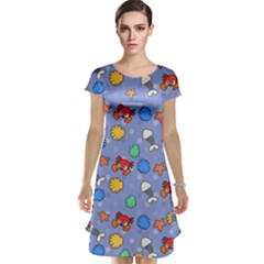 Crabs Pattern Cap Sleeve Nightdress