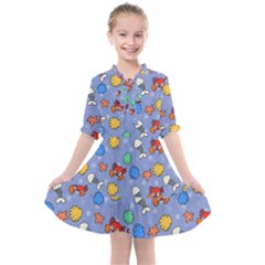 Crabs Pattern Kids  All Frills Chiffon Dress