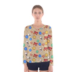 Crabs Pattern Women s Long Sleeve Tee