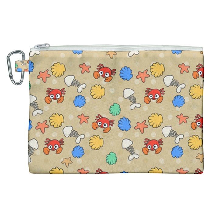 Crabs Pattern Canvas Cosmetic Bag (XL)