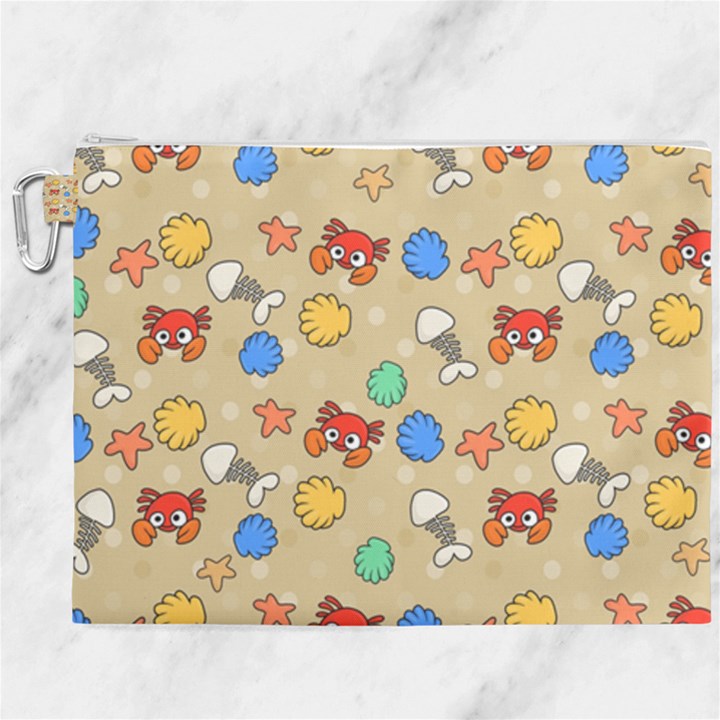 Crabs Pattern Canvas Cosmetic Bag (XXXL)