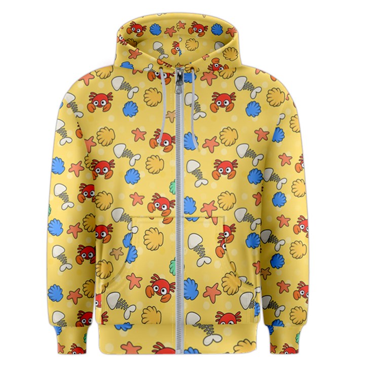 Crabs Pattern Men s Zipper Hoodie