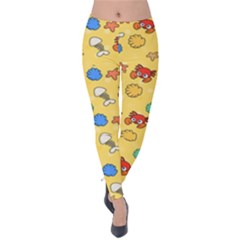 Crabs Pattern Velvet Leggings