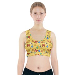 Crabs Pattern Sports Bra With Pocket by Valentinaart