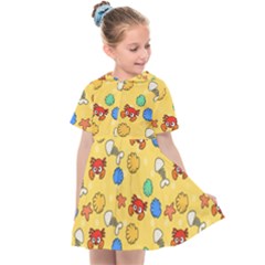 Crabs Pattern Kids  Sailor Dress