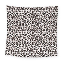 3d Leopard Print Black Brown Square Tapestry (large) by LoolyElzayat