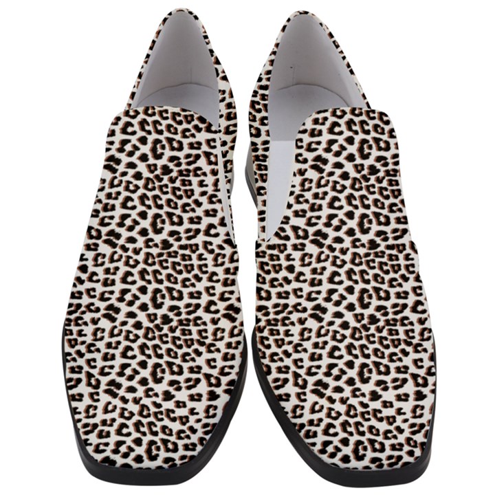 3d Leopard Print Black Brown  Women Slip On Heel Loafers