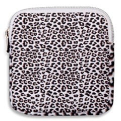 3d Leopard Print Black Brown  Mini Square Pouch by LoolyElzayat