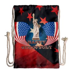 Happy 4th Of July Drawstring Bag (large) by FantasyWorld7