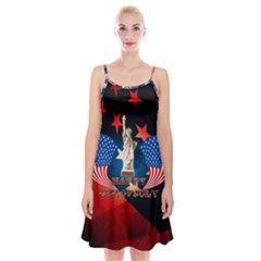 Happy 4th Of July Spaghetti Strap Velvet Dress by FantasyWorld7