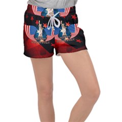 Happy 4th Of July Women s Velour Lounge Shorts by FantasyWorld7