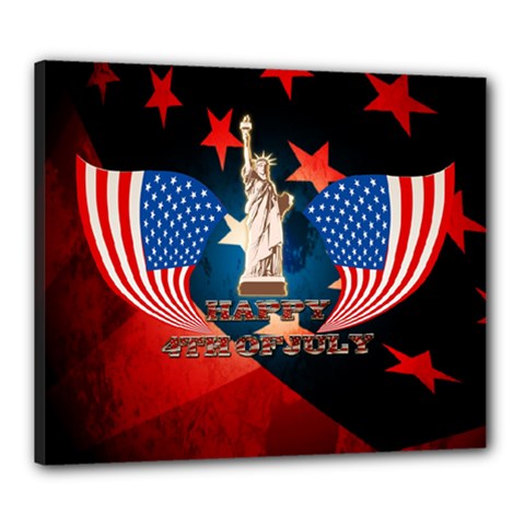 Happy 4th Of July Canvas 24  X 20  (stretched) by FantasyWorld7