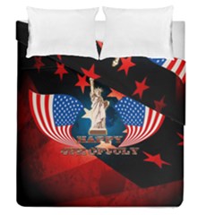 Happy 4th Of July Duvet Cover Double Side (queen Size) by FantasyWorld7