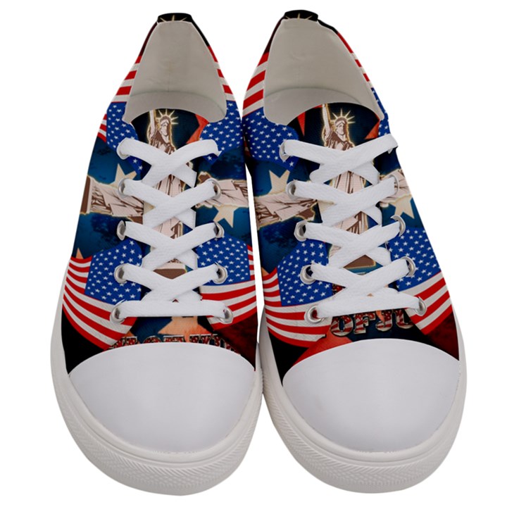 Happy 4th Of July Women s Low Top Canvas Sneakers