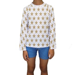 Gold Star Kids  Long Sleeve Swimwear by WensdaiAmbrose