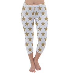 Gold Star Capri Winter Leggings  by WensdaiAmbrose