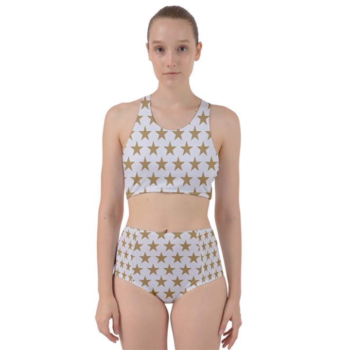 Gold Star Racer Back Bikini Set