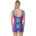 Groovy Green Orange Blue Yellow Square Pattern One Piece Boyleg Swimsuit View2