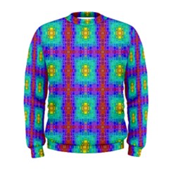 Groovy Green Orange Blue Yellow Square Pattern Men s Sweatshirt