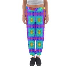 Groovy Green Orange Blue Yellow Square Pattern Women s Jogger Sweatpants by BrightVibesDesign