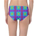 Groovy Green Orange Blue Yellow Square Pattern Mid-Waist Bikini Bottoms View2