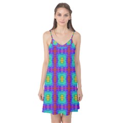 Groovy Green Orange Blue Yellow Square Pattern Camis Nightgown