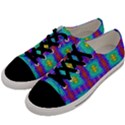 Groovy Green Orange Blue Yellow Square Pattern Men s Low Top Canvas Sneakers View2