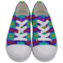 Groovy Green Orange Blue Yellow Square Pattern Kids  Low Top Canvas Sneakers View1