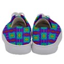 Groovy Green Orange Blue Yellow Square Pattern Kids  Low Top Canvas Sneakers View4