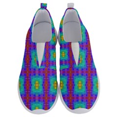 Groovy Green Orange Blue Yellow Square Pattern No Lace Lightweight Shoes by BrightVibesDesign