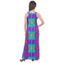 Groovy Green Orange Blue Yellow Square Pattern Sleeveless Velour Maxi Dress View2