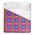 Groovy Purple Green Pink Square Pattern Duvet Cover (Full/ Double Size) View1