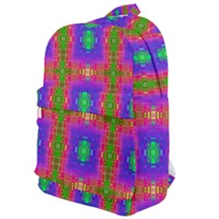 Groovy Purple Green Pink Square Pattern Classic Backpack by BrightVibesDesign