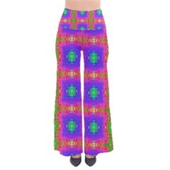 Groovy Purple Green Pink Square Pattern So Vintage Palazzo Pants by BrightVibesDesign